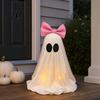Decoração de Fantasma de Halloween Decoração LED Laço Rosa Enfeite de Mesa Tecido Macio Amigo da Pele Decoração de Casa Assombrada com Brilho Quente para Casa