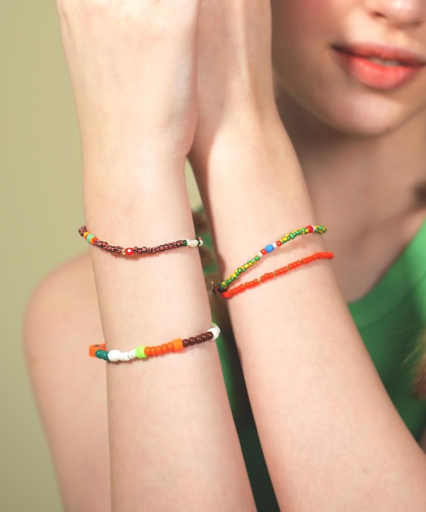 Bonbeau Tropic Play Color Beads Bracelet Mini Smile Charm Tropic Color Beads Bracelet