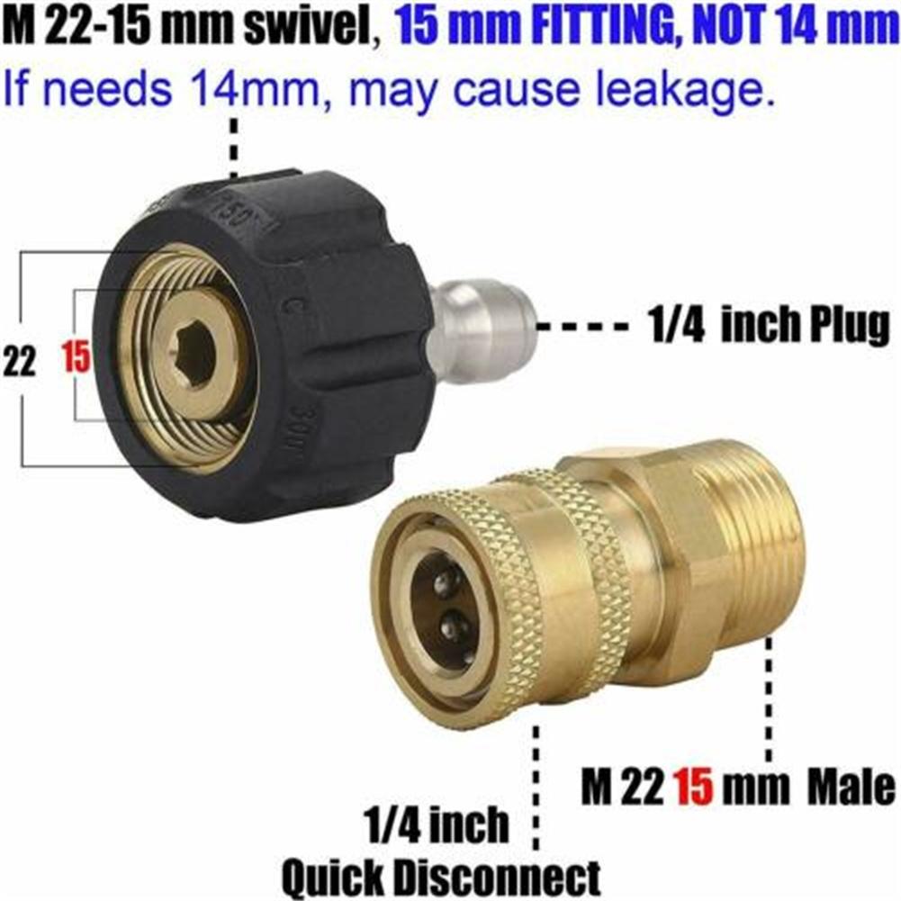 Wysokiej Jakości Zestaw Adapterów do Myjki Ciśnieniowej 14mm 15mm Akcesorium