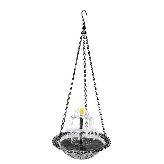 

Solar Bird Bath Fountain, 3-Tier Cascading Fountain Hanging Bird Bath, Solar Powered Outdoor Hummingbird Bath Fountain, for Garden Backyard Lawn Decor A сірий