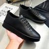 Four Seasons Men's Black Casual Skateboard Slip-On Loafers - Lightweight Lace-Up Sports Shoes for Students