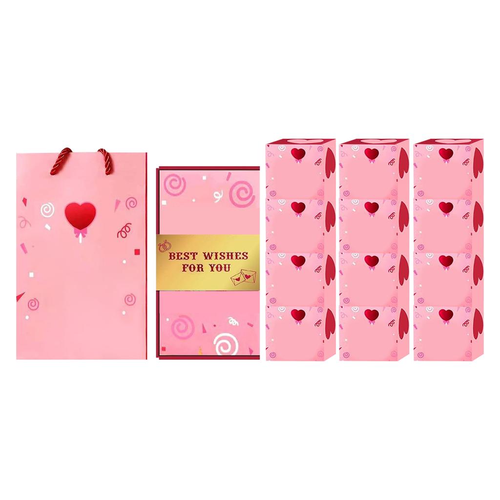 Valentine's Day Surprise Gift Box, Exploding Gift Box, DIY Gift Bag, Heart,Shaped ,Up Greeting Card, Suitable For Anniversaries