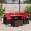 VidaXL Garden Lounge Set 5 Pcs with Brown Cushions Wicker Acacia 3326475