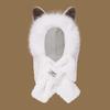 Fashion Hat Winter Women Bear Ear Scarf Hat Winter Warm Ear Protection Hat Cold-Proof Thickened Fur Caps Plush Hat Scarf Set