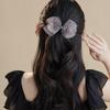 CHIMERA Bow Hair Clip with Rhinestones, Ponytail Barrette, Half-Up Hair Accessory