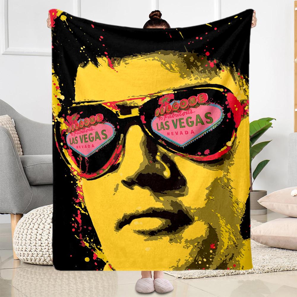 Vegas Sunglasses Pop Art Blanket Durable Comfort Suitable for Chair Office Couch for All Occasions Playful Design Gift for Travel Home Birthdays