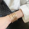 Five-Piece European & American Geometric Open Bangle Set: Minimalist, High-End Women's Jewelry
