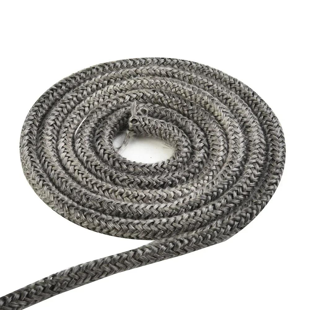 Black Stove Fire Rope Fireplace Sealing Rope Gasket Cord 6/8mm 2M Fiberglass Stove Door Fireplace Cord Replacement