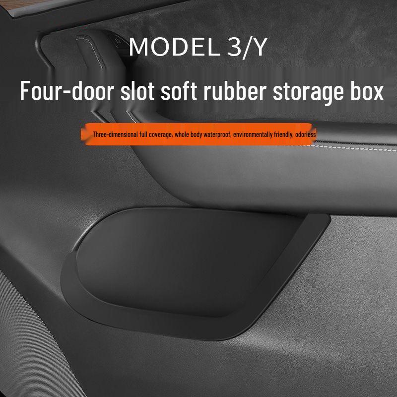 Tesla Model 3/Y Door Slot Storage Box and Full Coverage Mat for Refreshed Models