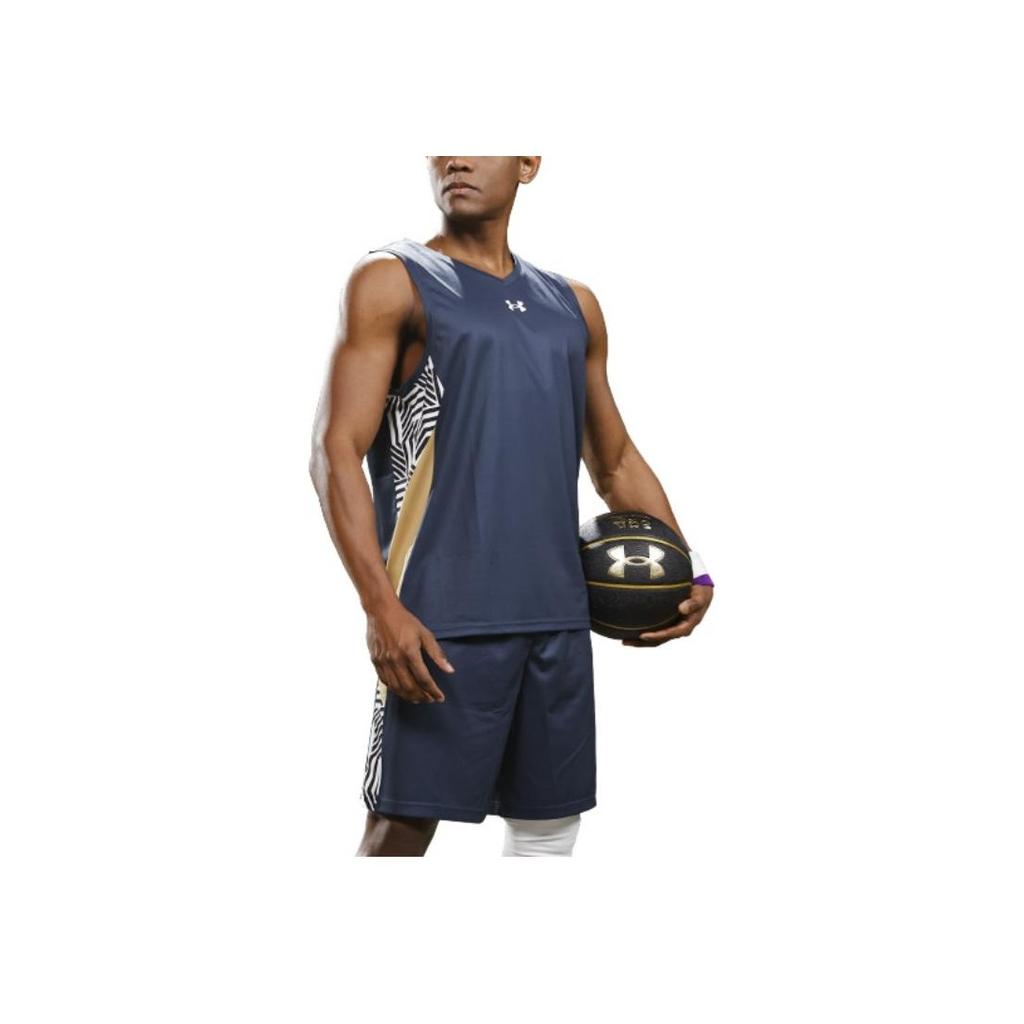 Under Armour Logo Print Mid Rise Fitted Breathable Quick Dry Casual Sports Basketball Shorts Men shorts Blue 23500201-408