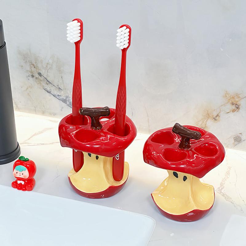 Ceramics Toothbrush Storage Racks Couple Electric-Toothbrush Holder Cute Cartoon Toothpaste Stand Bathroom Washbasin Rack