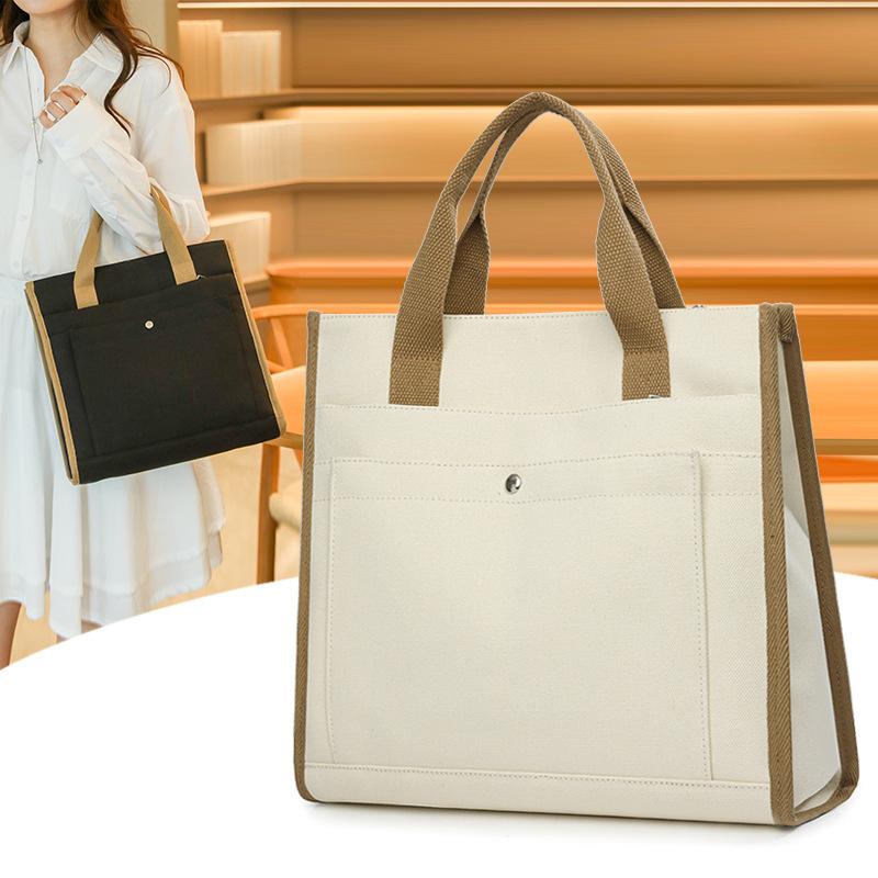 Canvas Bag Women's Large Capacity Multi-Pocket Tote Bag