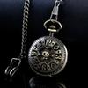 PJX1776 NEW Punk Vintage Men Mechanical Pocket Watch Arabic Numerals Hollow Poker Pattern Half Hunter Bronze Pocket Clock Gift