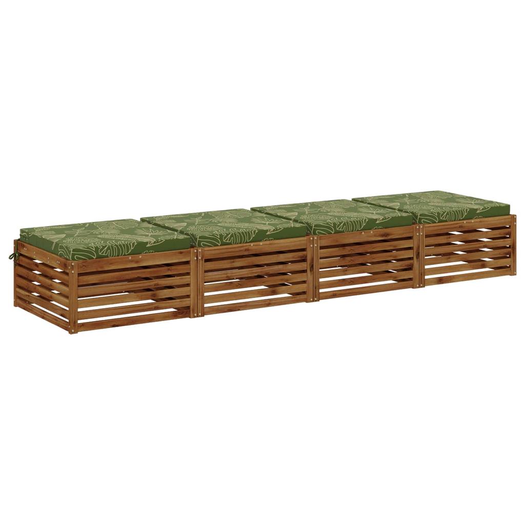 4 piece seat cushions SOEST 4 pcs. 100percent Polyester Leaf Design