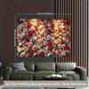 Romantic Rose Wall Tapestry, Dense and Vibrant Red and Pink Roses Arrangement, Lush Floral Wall Art