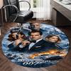 007 James Bond Printed Round Rug Carpet Chair Rug Area Rug Entryway Doormats,for Office Chair Living Room Bedroom Kitchen Room.