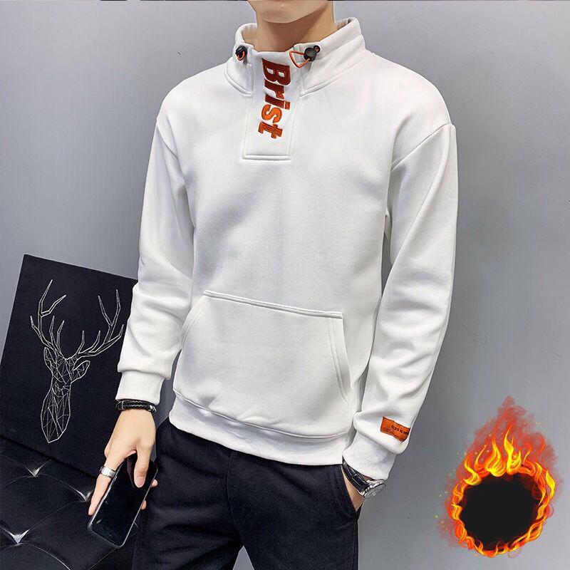 Herrenpullover Winter Plüsch Verdickt Trend Stickerei Spirit Boy Mantel Herren Herbstmantel