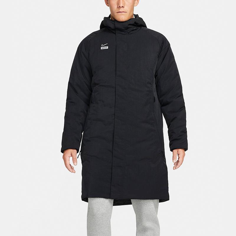 Nike Sportovní zateplená bunda střední délky s kapucí Pánská bunda Černá DJ0992-010