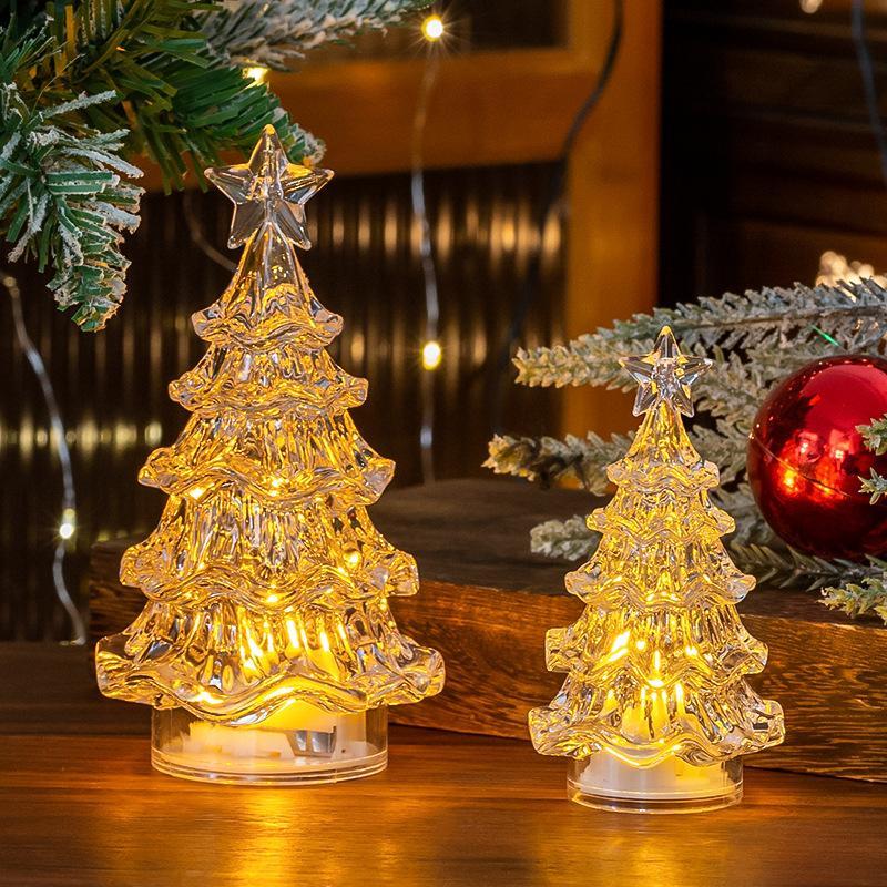 Christmas Tree With Lights Mini Christmas Trees With Led Lights Clear Table Tree Ornaments For Christmas Decorations