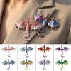 Zinc Zinc Zinc Alloy Crystal Wing Dragon Pin Colorful Rhinestone Animal Dragon Brooch  Daily Wear