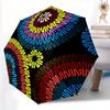 1pc Colorful Circular Pattern Automatic Open/close Folding Umbrella, Compact Portable Travel Umbrella, Durable Construction Yy250804133