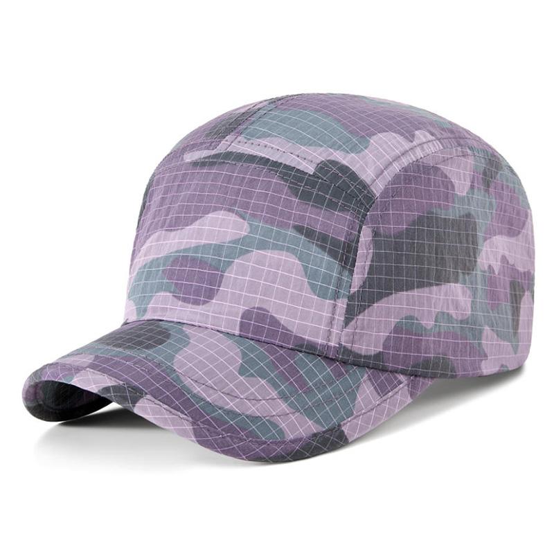 

Summer quick-dry thin short-brim baseball cap, camouflage soft-top duckbill hat, unisex sports sun hat, outdoor running cap Adjustable фіолетовий
