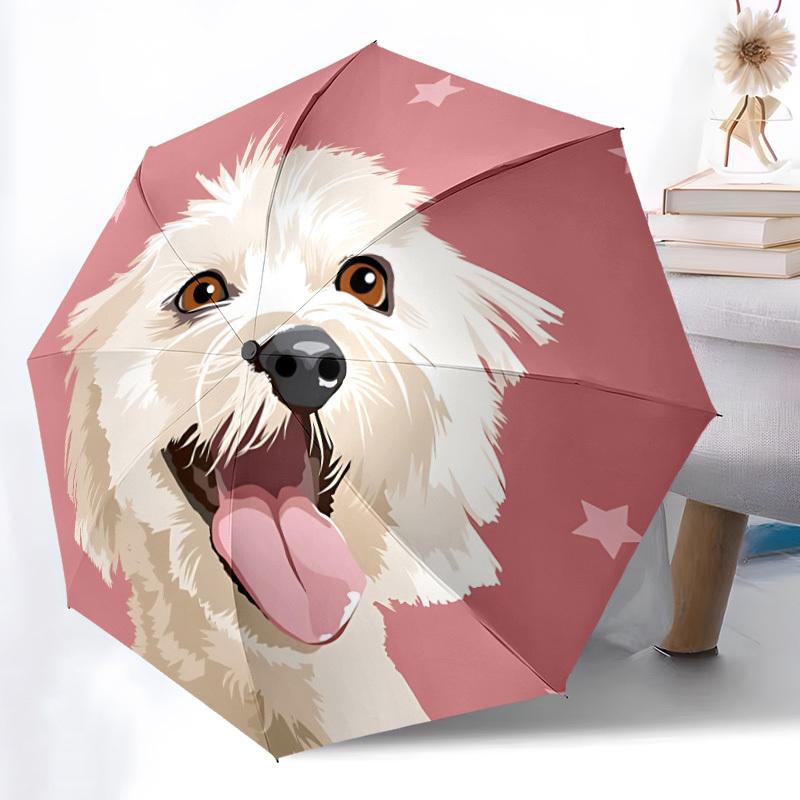 

1pc Doodle, Pet Automatic Open/Close Umbrella - Compact Travel Umbrella, Gift for Birthday, Holiday yy260106023