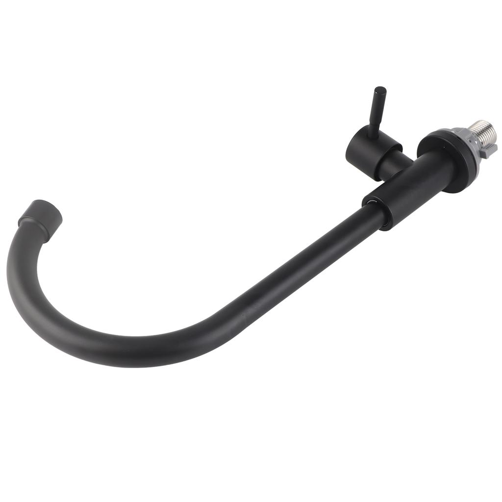 G1/2 Wasserhahn, 90 Grad drehbar, einzelner kalter, mattschwarzer Wasserhahn für Küchenspüle