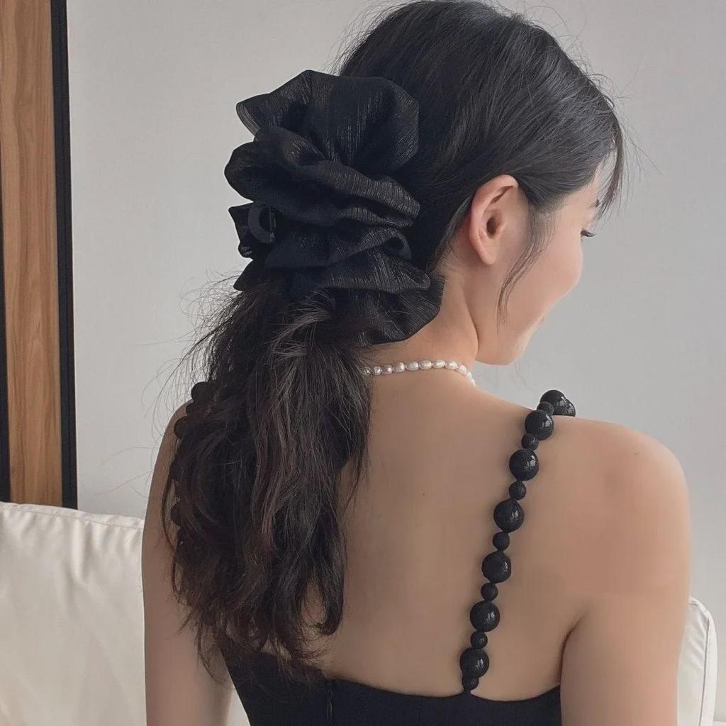 High-End Seersucker Large Bow Hair Clip