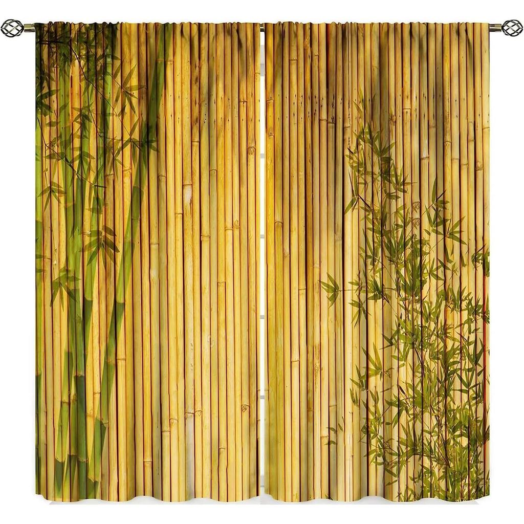 Závěsy ve stylu tradiční čínské kaligrafie, bambusový strom, moderní 3D geometrické závěsy, dům a ložnice, výzdoba oken