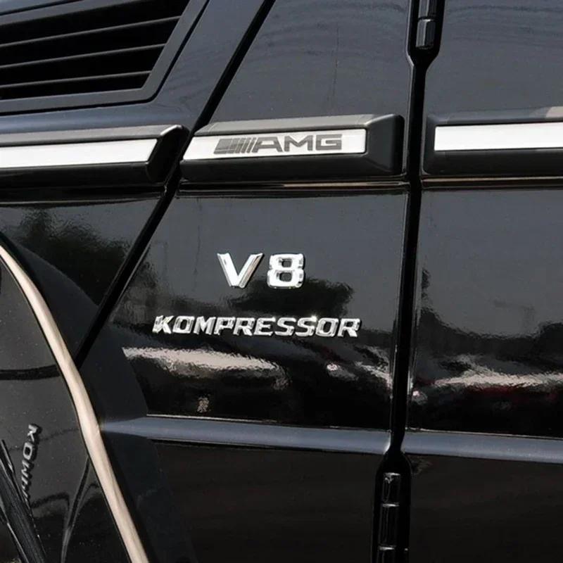 V6 V8 V12 KOMPRESSOR Car Emblem Rear Trunk Badge Sticker for M-ercedes B-enz W212 W213 W204 W205 W168 W176 CLK GLA G63 G500