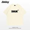 Large size fat MM American retro design letter short-sleeved T-shirt women's loose and thin versatile couple half-sleeved top