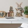 Cute Bunny Reading Wall Stickers Cartoon Watercolor Style, Educational Wall Art for Kids Room, Study Room and Living Room Decor