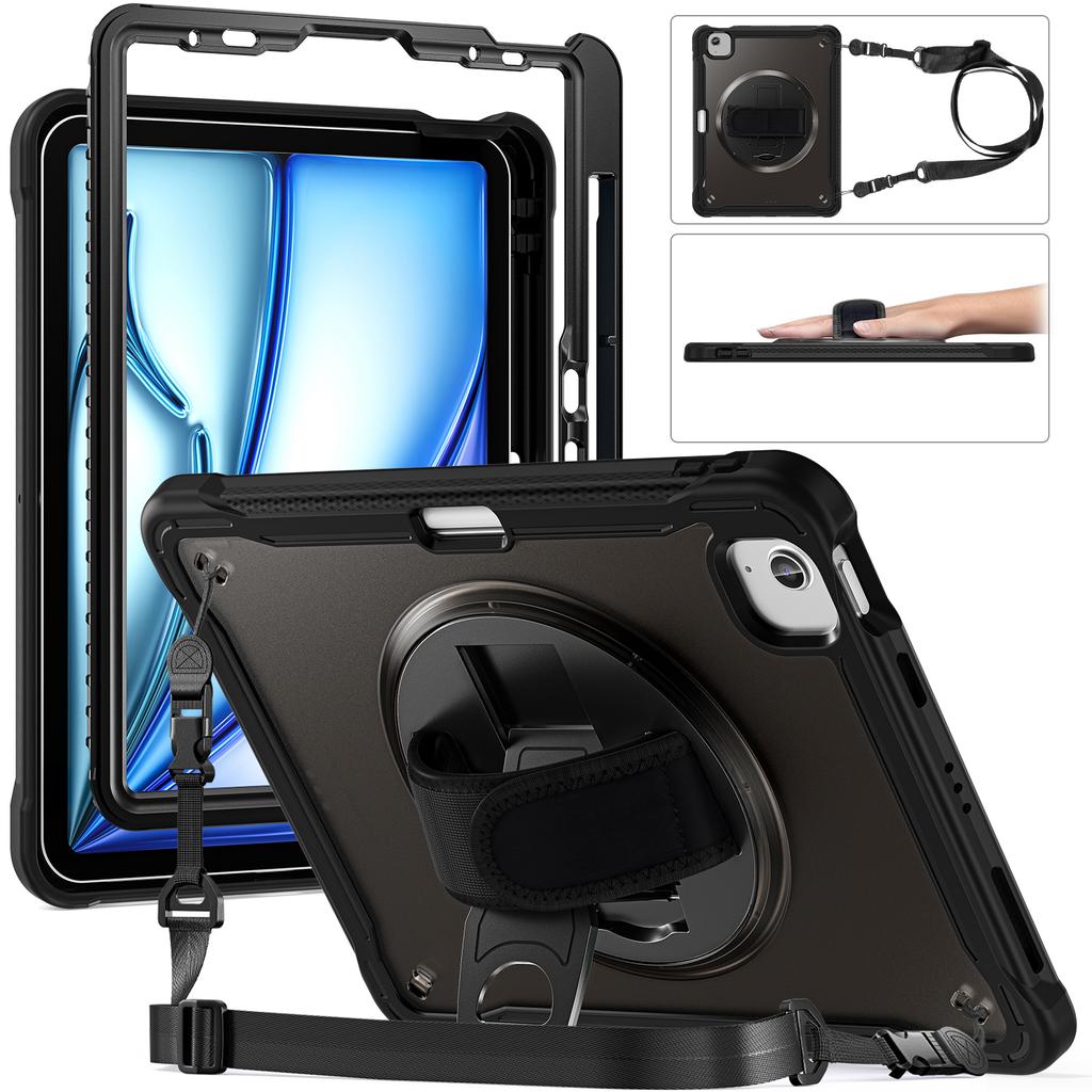 For iPad Air 11 (2025)/(2024)/Air (2022)/(2020)/Pro 11 (2022)/(2021)/(2020)/(2018) Case Kickstand Cover with Strap