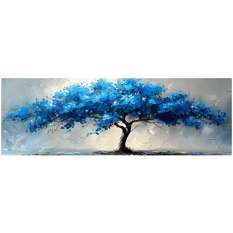 

Большие синие холсты с Древом жизни Абстрактная живопись Настенное искусство Декоративные классические синие постеры с деревом Картина Домашний декор 60x180cm No Frame