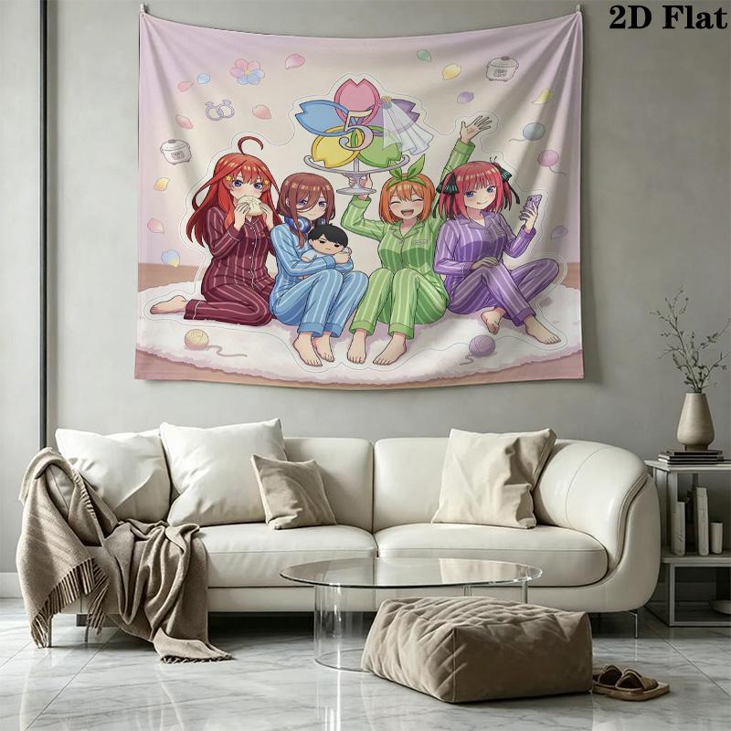 Las Quintillizas Esenciales Tapiz de Pared Colgante Estético para Pared Manta de Tela Impresa Tapices Decorativos para Dormitorio Sala de Estar Decoración del Hogar
