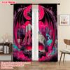 2pcs   Plane Printing Curtain Popular Cute Little Witch Polyester Fabric (without Rod) All Seasons Ldeal for Home & Office