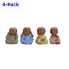 4-Pack Mini Ceramic Tea Pets Home Decor Gardening Decoration Creative Little Monk Cute Figurines & Miniatures Teshouse Ornaments