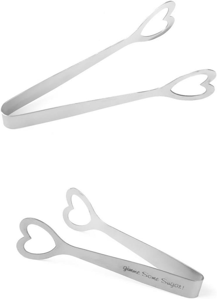 Stainless Steel Sugar Tongs Serving Tools Heart Shaped Tongs Unique And Lovely For Wedding Party Steel Sugar Clip Safe And Reliable Suitable For