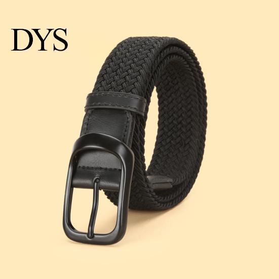 Campus Style Woven Belt Elastic for Women, No Punching Adjustable Waist with Breathable Webbing Retro Metal Pin Buckle, Casual Stretchy Jeans