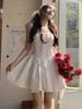 Dating Wear Pure White Moonlight Suspender Dress Small Man Huge Good-looking Sweet Temperament Waist Skirt