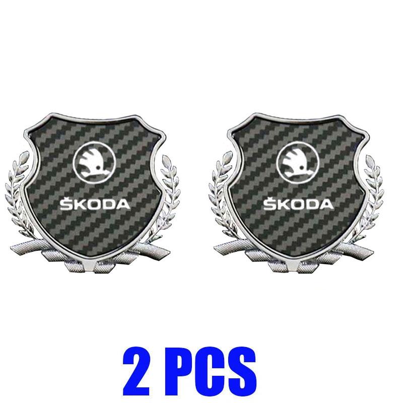 ABCDGF1 Alloy Car Fender Emblem Laser Logo Window Badge for Skoda Kodiaq Karoq Superb Fabia Kamiq Octavia Citigo Yeti Rapid Scala Vision