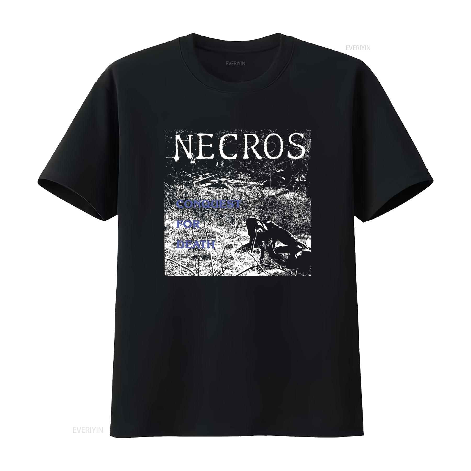 

Vintage 2000s Necros T Shirt Medium Conquest For Death Rock Band Style vintage Washed graphic Versatile Stretched Soft 4XL