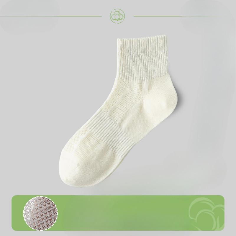 Female Spring and Summer Cotton Anti Bacterial Breathable Sweat Absorbing Deodorant Socks