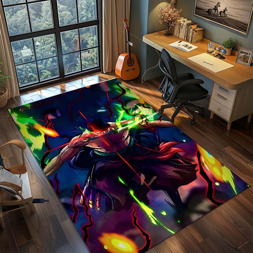 Tappeto Tappeto Anime One Piece Tappeto Grande Area Antiscivolo Lavabile Tappetino per Pavimento Stanza Gamer Camera da Letto Decorazione per la Casa -QJY