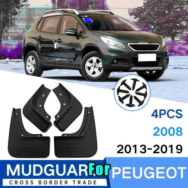 Front Rear 4pcs FOR Peugeot 2008 2013- Mudguards Fender Mudflaps Car Accessories Mud Flap Guards Splash Mudguard - 2013-2019