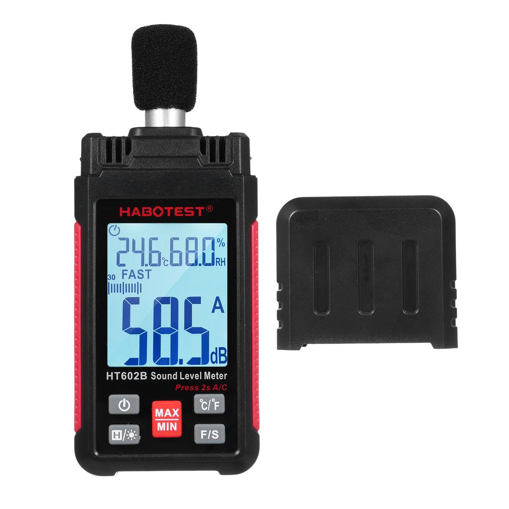 HABOTEST HT602B Decibel Meter Digital Sound Level Meter Portable SPL Meter 30 130dB Noisemeter with Temperature