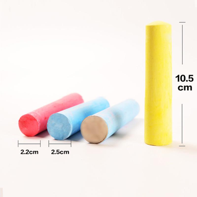 Industrial Dust-Free Colored Sidewalk Chalk - Easy Wipe, Large, Thickened, Steel Pipe