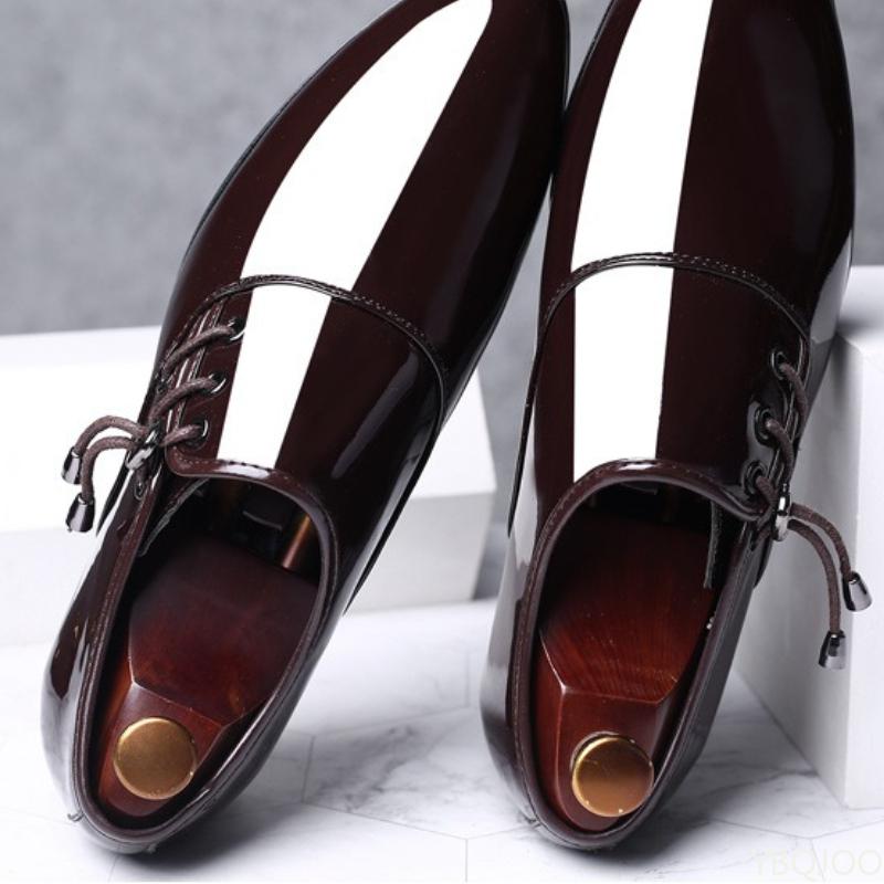 2026 Large Size Fashiable Men's Office Business Formal Shoes Low Cut Daily Comfortable Pointed Shiny Men's Wedding Shoes