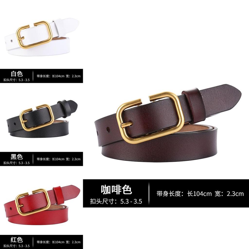 Pure Cowhide Ladies Belt With Classic Buckle For Fashion And Daily Use